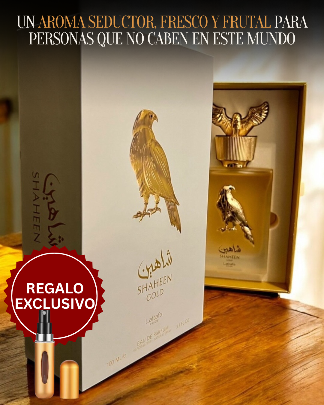 SHAHEEN GOLD |CAJA DE LUJO + PERFUMERO| FRESCURA Y SEDUCCIÓN