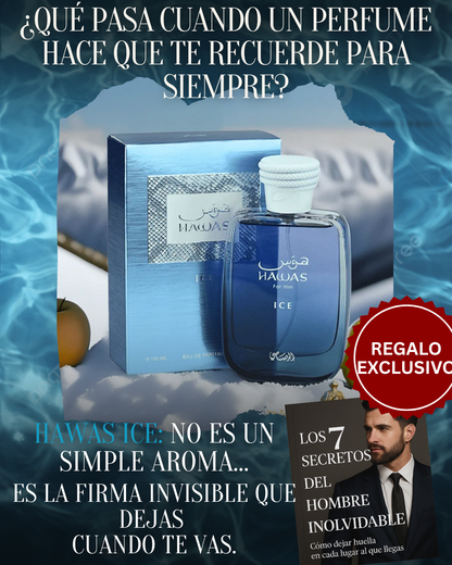 PERFUME HAWAS ICE + OBSEQUIO PERFUMERO